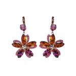 Earrings By Mariana Woman Stylish Pink, Fuchsia and Rose Opal Swarovski Crystals