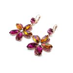 Earrings By Mariana Woman Stylish Pink, Fuchsia and Rose Opal Swarovski Crystals - Image 2