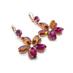 Earrings By Mariana Woman Stylish Pink, Fuchsia and Rose Opal Swarovski Crystals - Image 3