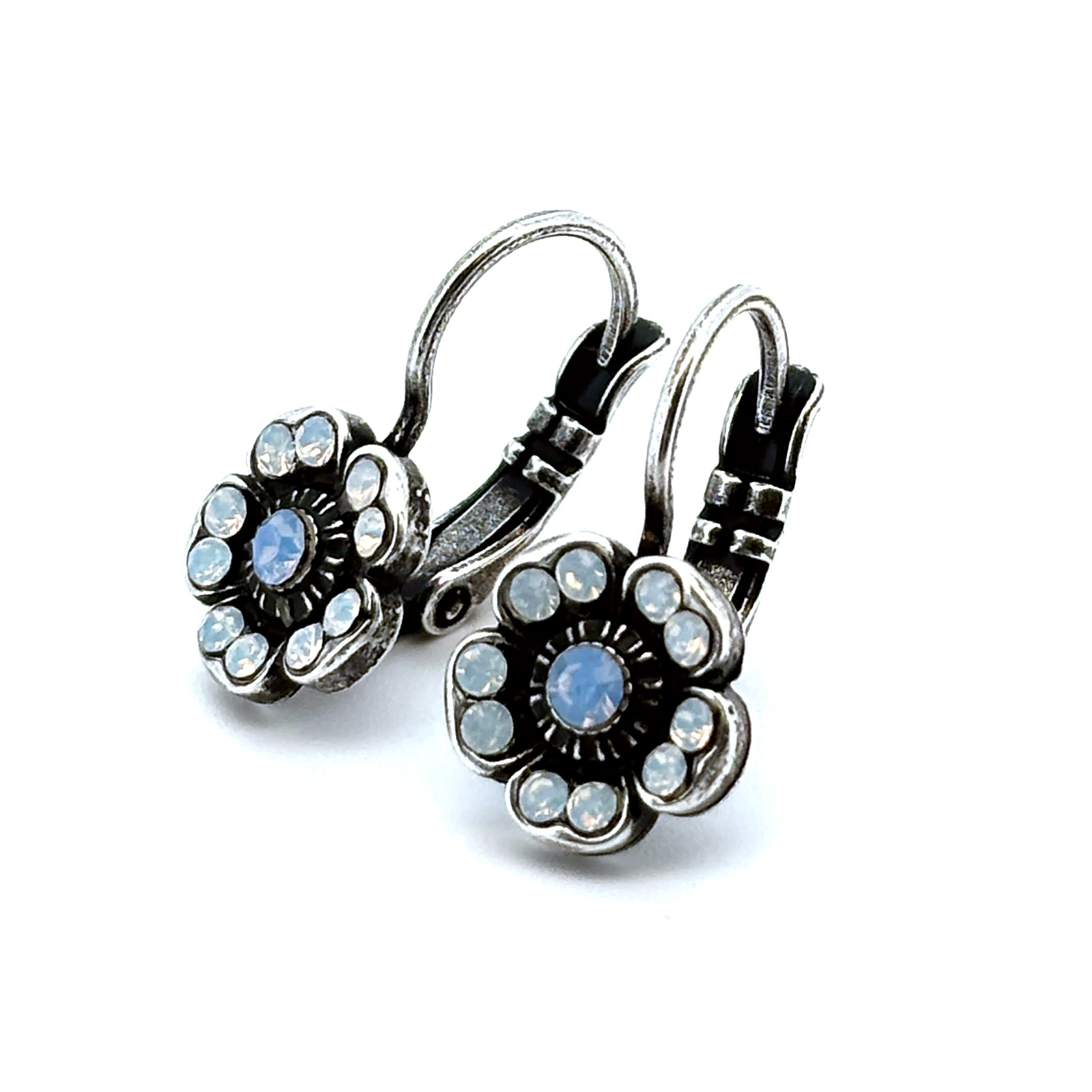 E-1504-2-234-4-SP6 (2) Earrings By Mariana Woman Delicate Air Blue Opal and White Opal Swarovski Crystals - Image 1