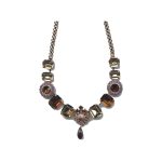 Necklace By Mariana Woman Elegant Cyclamen Opal and Topaz Swarovski Crystals