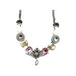 Necklace By Mariana Woman Elegant Light Rose and Topaz Swarovski Crystals