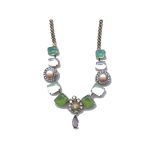 Necklace By Mariana Woman Elegant Sapphire and Rose Opal Swarovski Crystals