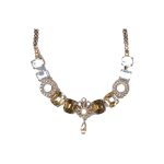 Necklace By Mariana Woman Elegant Opal and Champagne Swarovski Crystals