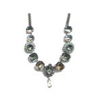 Necklace By Mariana Woman Elegant Black Diamond and Golden Swarovski Crystals