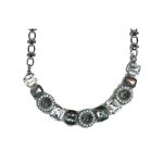 Necklace By Mariana Woman Elegant Clear, AB and Silver Night Swarovski Crystals