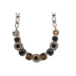 Necklace By Mariana Woman Elegant Smoked Topaz and Jet Swarovski Crystals