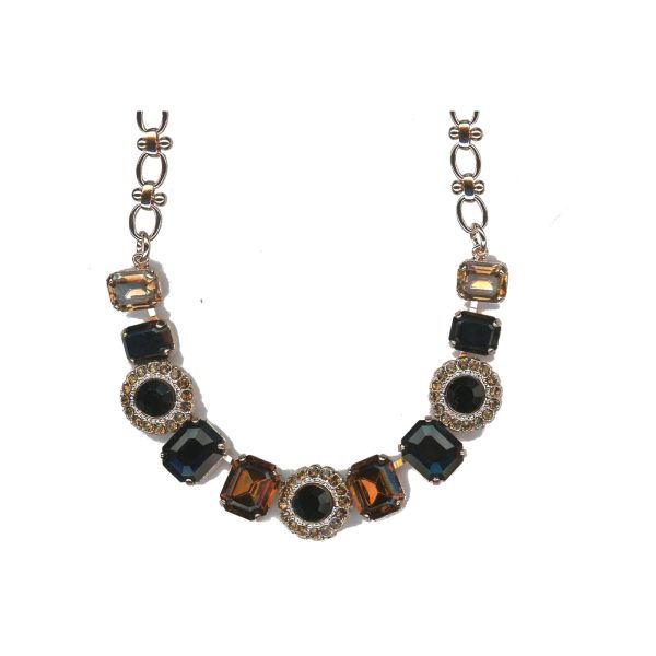 Necklace By Mariana Woman Elegant Smoked Topaz and Jet Swarovski Crystals