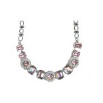 Necklace By Mariana Woman Elegant Light Rose and Clear Swarovski Crystals