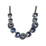 Necklace By Mariana Woman Elegant Purple Velvet and Tanzanite Swarovski Crystals