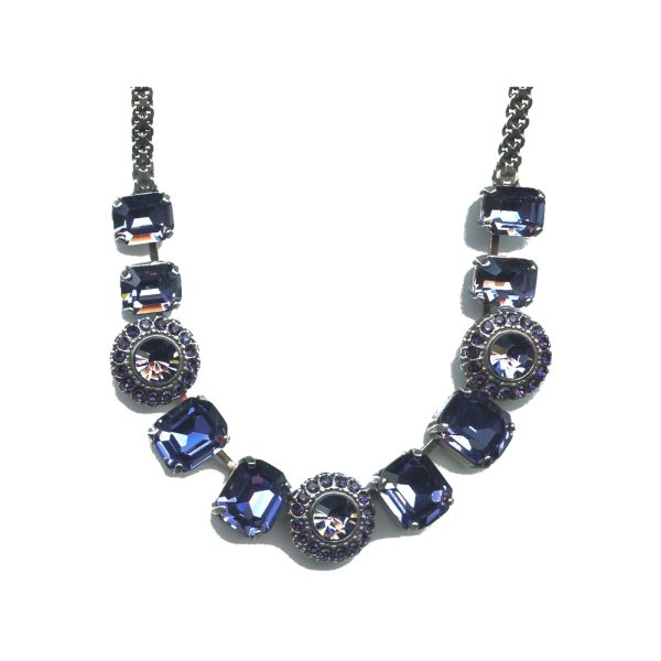 Necklace By Mariana Woman Elegant Purple Velvet and Tanzanite Swarovski Crystals