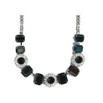 Necklace By Mariana Woman Elegant Jet Black and Clear Swarovski Crystals