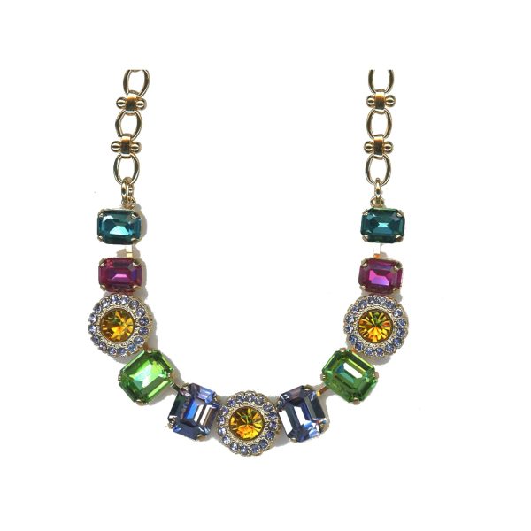 Necklace By Mariana Woman Elegant Fuchsia and Peridot Swarovski Crystals