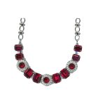 Necklace By Mariana Woman Elegant Ruby and Clear Swarovski Crystals