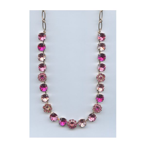 Necklace By Mariana Woman Beautiful Fuchsia and Rose Swarovski Crystals