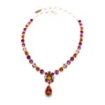 Necklace By Mariana Woman Beautiful Fuchsia and Rose Swarovski Crystals