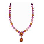 Necklace By Mariana Woman Beautiful Fuchsia and Rose Swarovski Crystals