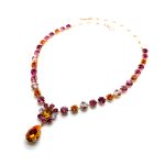 Necklace By Mariana Woman Beautiful Fuchsia and Rose Swarovski Crystals - Image 3