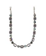Necklace By Mariana Woman Dazzling Obsidian Mineral and Silver Night Swarovski Crystals