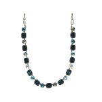 Necklace By Mariana Woman Chic Montana, Aqua and Dark Grey Swarovski Crystals