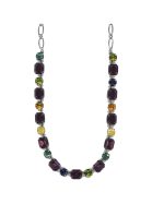 Necklace By Mariana Woman Delicate Olivine Green and Dark Purple Swarovski Crystals