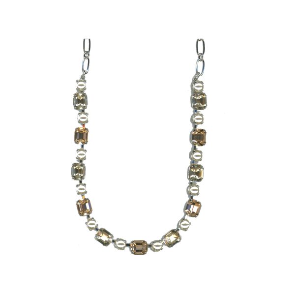 Necklace By Mariana Woman Beautiful Golden Shadow and Hazelnut Swarovski Crystals