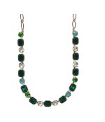 Necklace By Mariana Woman Dazzling Emerald and Golden Shadow Swarovski Crystals