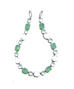 Necklace By Mariana Woman Glamorous Foam Green and Opal Swarovski Crystals