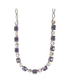 Necklace By Mariana Woman Eye-Catching Violet and Tanzanite Swarovski Crystals