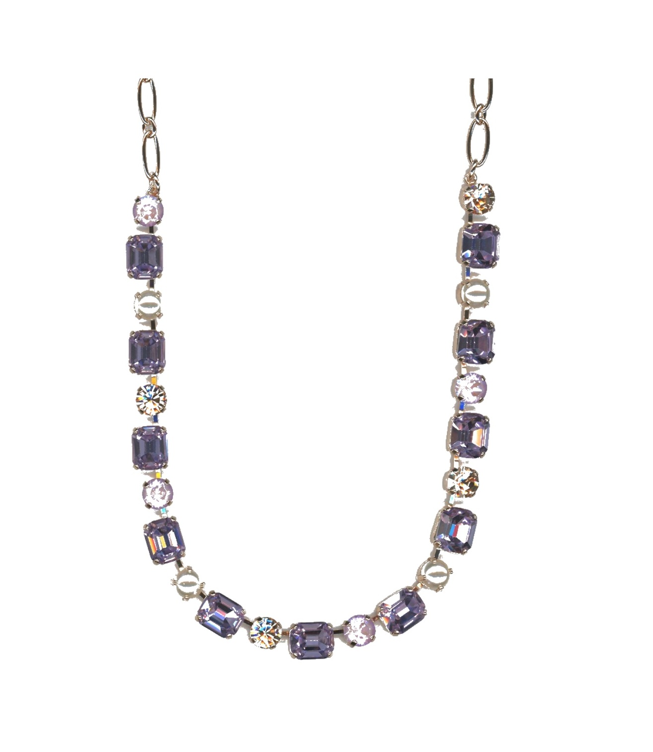 N-3320-1-139-10-RG Necklace By Mariana Woman Eye-Catching Violet and Tanzanite Swarovski Crystals - Image 1