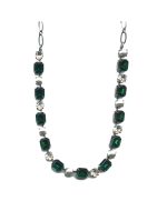 Necklace By Mariana Woman Sparkling Cream Pearl and Emerald Swarovski Crystals