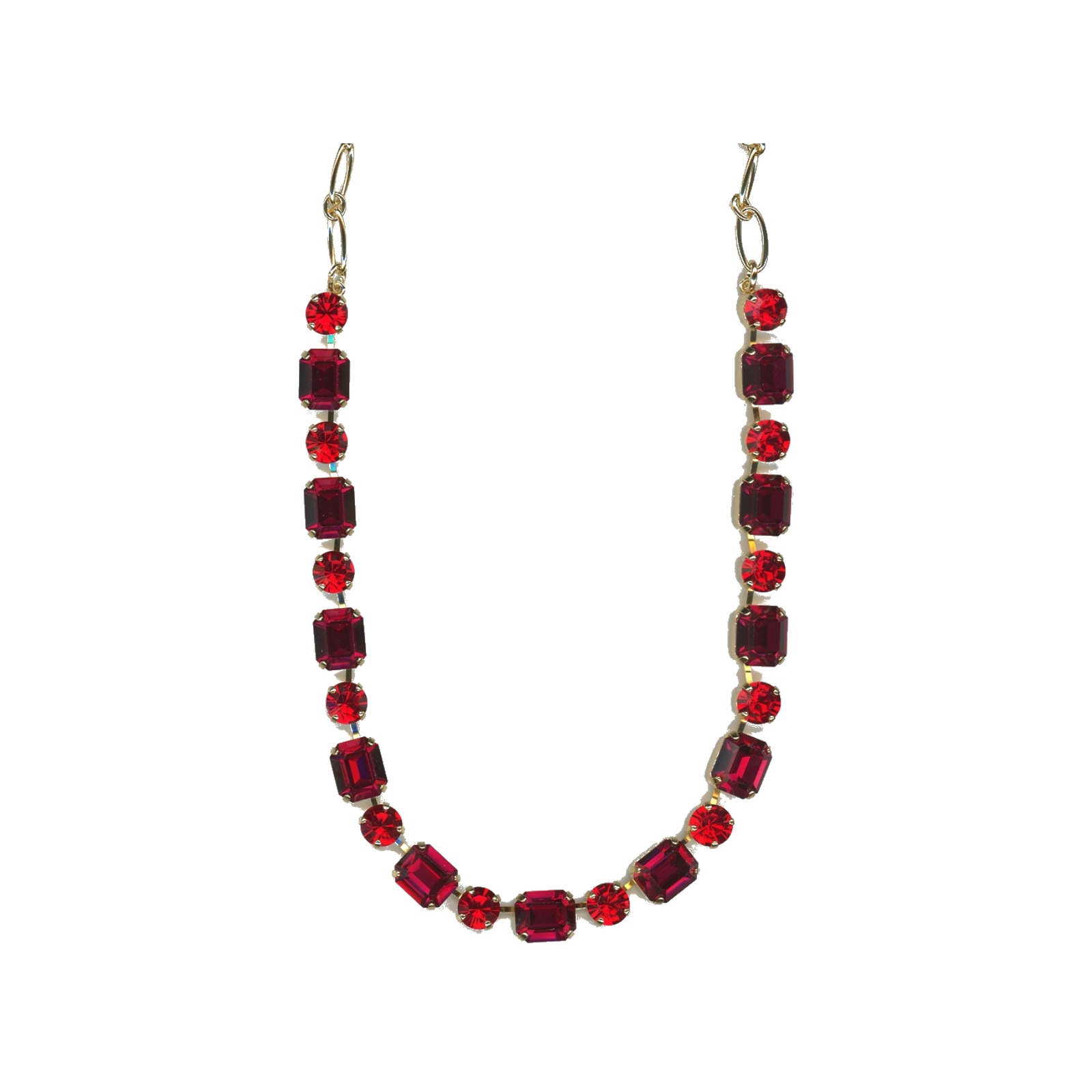 N-3320-1-227501-RG Necklace By Mariana Woman Stunning Light Siam and Ruby Swarovski Crystals - Image 1