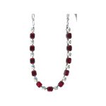 Necklace By Mariana Woman Eye-Catching Ruby and Clear Crystal Swarovski Crystals
