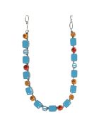 Necklace By Mariana Woman Striking Turquoise and Red Minerals and Swarovski Crystals