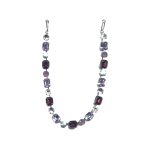 Necklace By Mariana Woman Distinctive Pearl Mineral and Amethyst Swarovski Crystals
