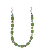 Necklace By Mariana Woman Luminous Green and Gray Swarovski Crystals