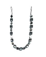 Necklace By Mariana Woman Beautiful Snowflake Obsidian and Swarovski Crystals