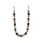 Necklace By Mariana Woman Stylish Gold Tiger Eye and Crystal Swarovski Crystals