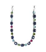 Necklace By Mariana Woman Stunning Turquoise Mineral and Amethyst Swarovski Crystals