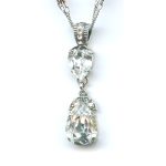 Pendant By Mariana Woman Classic Clear Pear Shape Swarovski Crystals