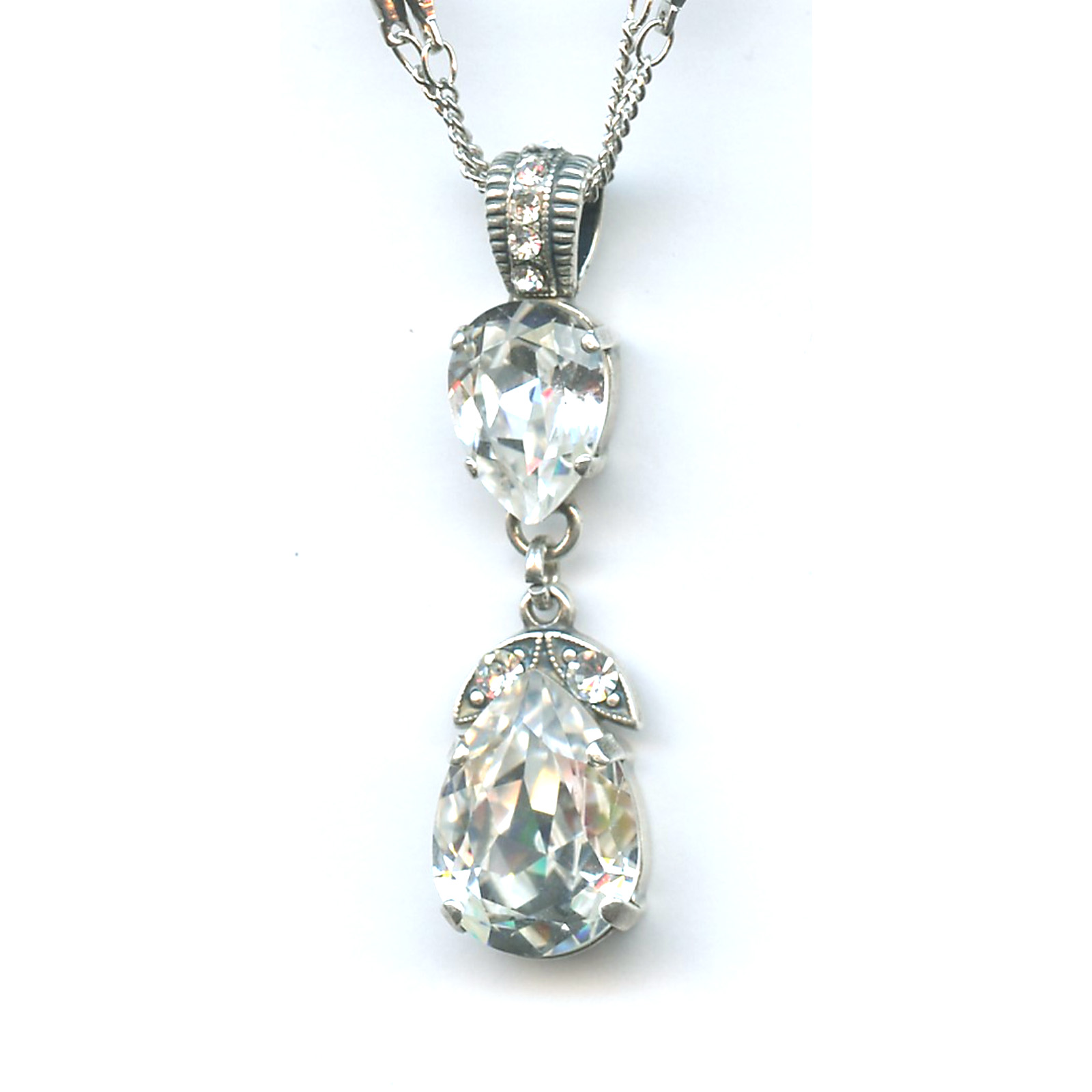 N-5032-4-001001-SP Pendant By Mariana Woman Classic Clear Pear Shape Swarovski Crystals - Image 1