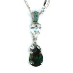 Pendant By Mariana Woman Beautiful Emerald and Clear Swarovski Crystals