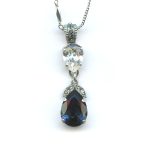 Pendant By Mariana Woman Charming Clear and Montana Blue Swarovski Crystals