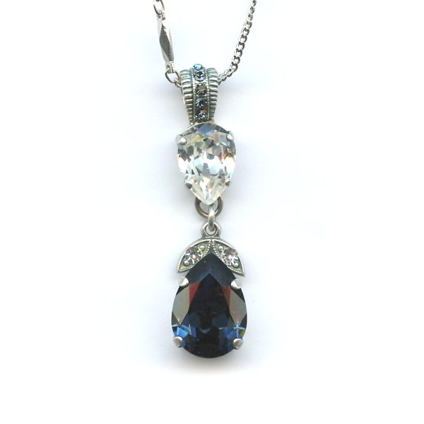 Pendant By Mariana Woman Charming Clear and Montana Blue Swarovski Crystals
