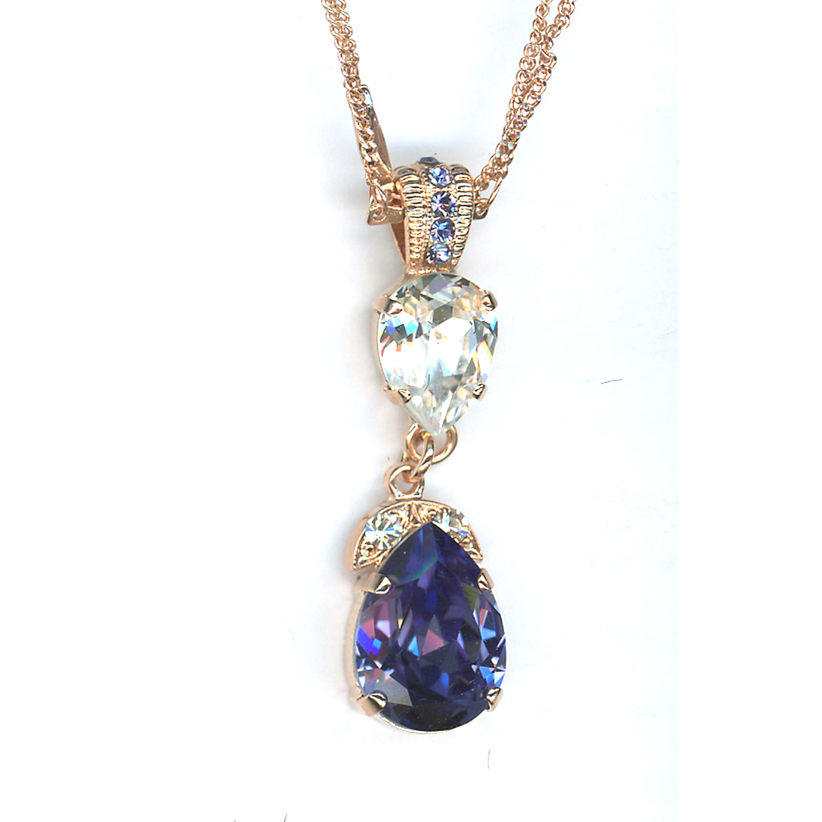 N-5032-4-001539-RG Pendant By Mariana Woman Stylish Tanzanite and Clear Swarovski Crystals - Image 1
