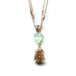Pendant By Mariana Woman Refined Pacific Opal and Chocolate Brown Swarovski Crystals