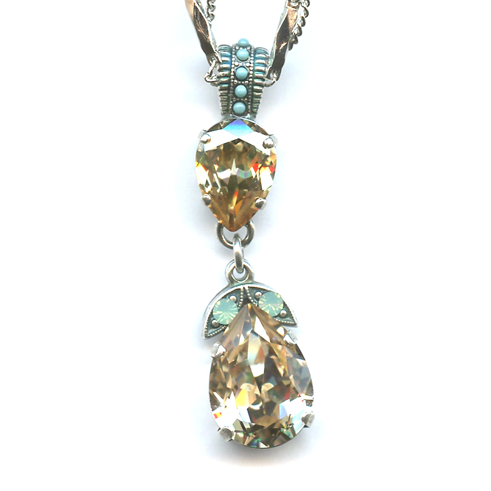 N-5032-4-1042-SP Pendant By Mariana Woman Dazzling Light Peach and Pacific Opal Swarovski Crystals - Image 1