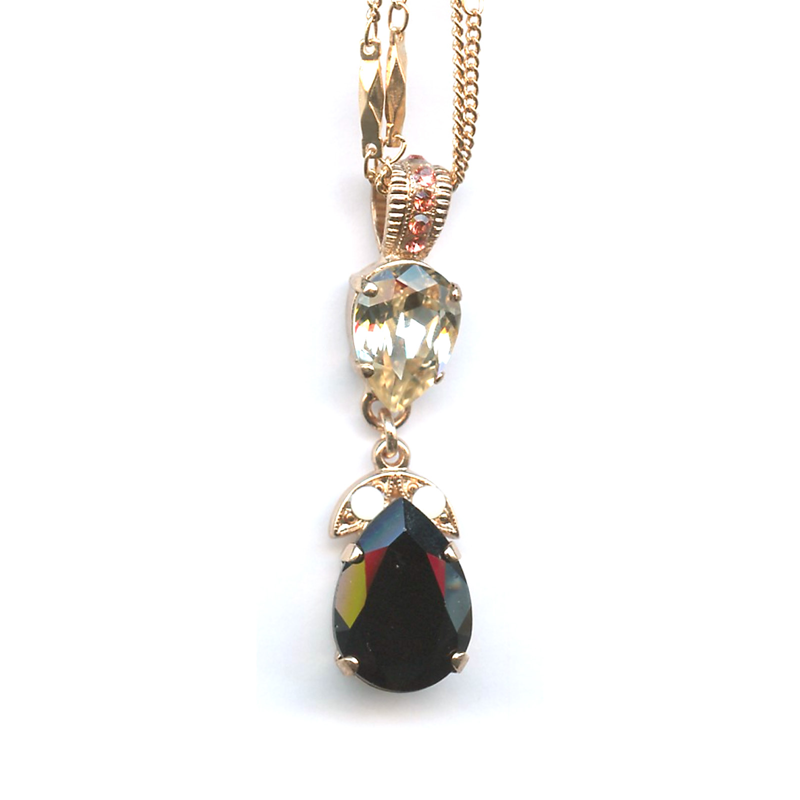 N-5032-4-1045-RG Pendant By Mariana Woman Radiant Jet and Light Peach Swarovski Crystals - Image 1
