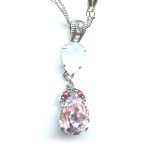 Pendant By Mariana Woman Chic Pink and Pink Opal Swarovski Crystals