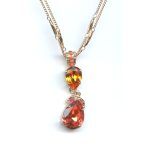 Pendant By Mariana Woman Glamorous Hyacinth, Orange and Mandarin Swarovski Crystals
